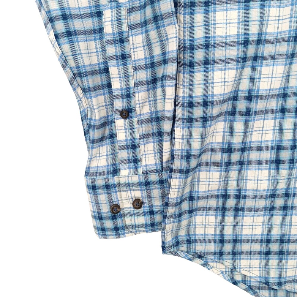 Peter Millar Shirt Mens M Blue Plaid Gator Creek Flannel Preppy Classic - Picture 5 of 14